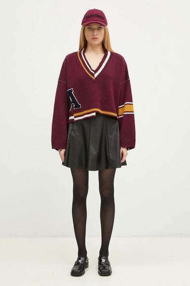 Sveter Ambush Damaged Rib V-Neck Sweater Fialová | BWHD002F24KNI0012846, 4