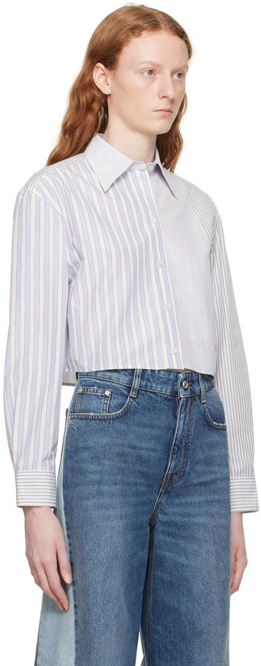 Košeľa Stella McCartney Stella McCartney Striped Cropped Shirt Modrá | 6200553CJ303, 1
