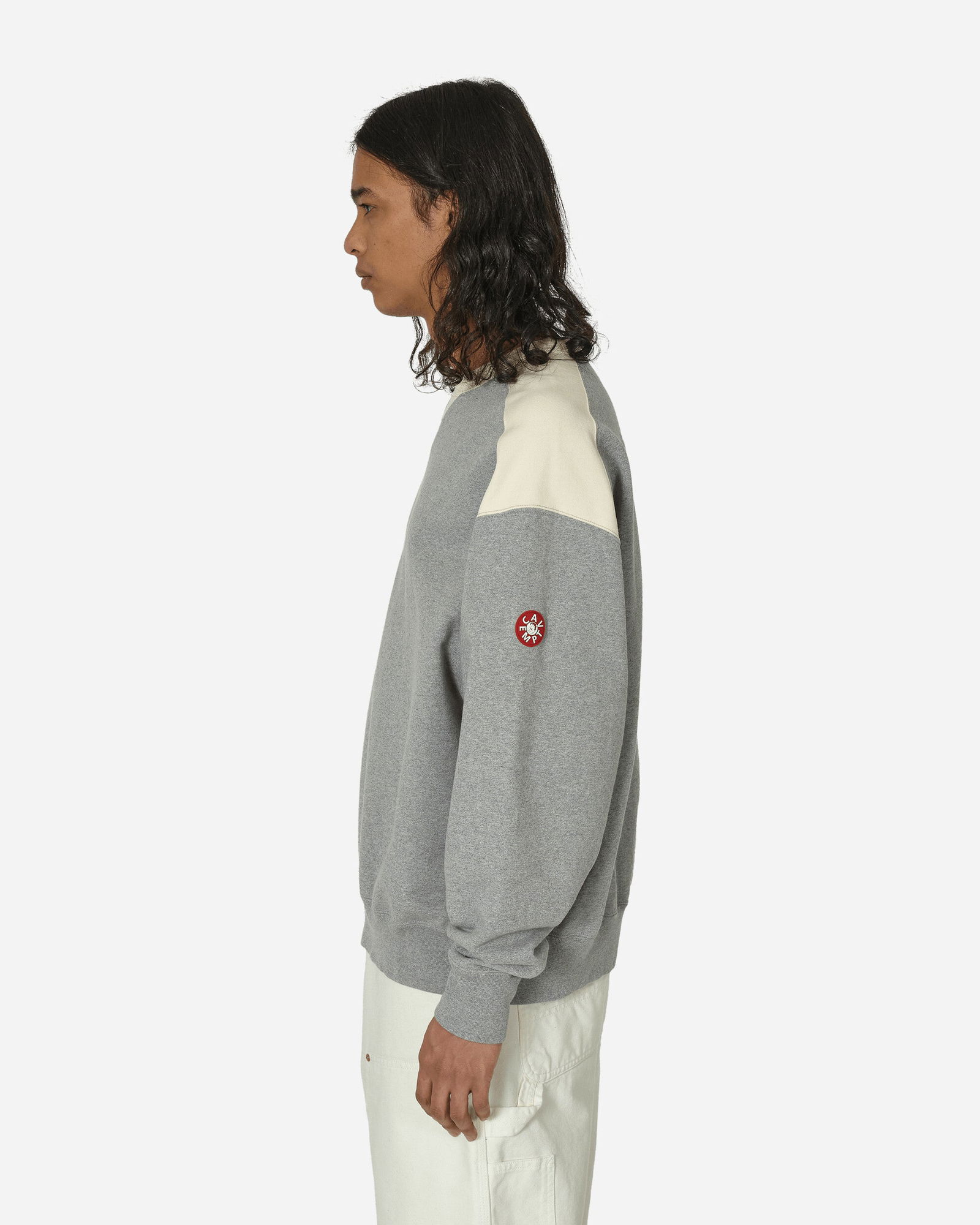 Panel Shoulder Crewneck Sweatshirt Grey