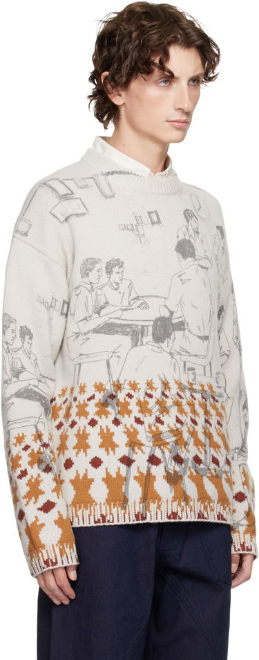 Sveter JW Anderson Jacquard Knit People Graphic with Abstract Motif Sweater Rôznofarebný | KW1439-YN0373, 4