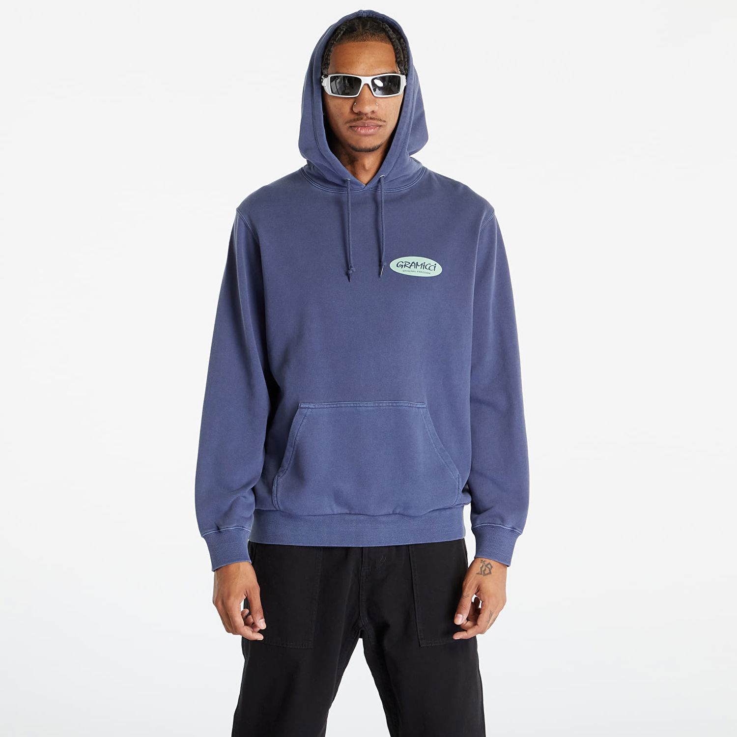 Mikina GRAMICCI Freedom Oval Hooded Sweatshirt Navy | G3FU-J079 Navy Pigment, 0
