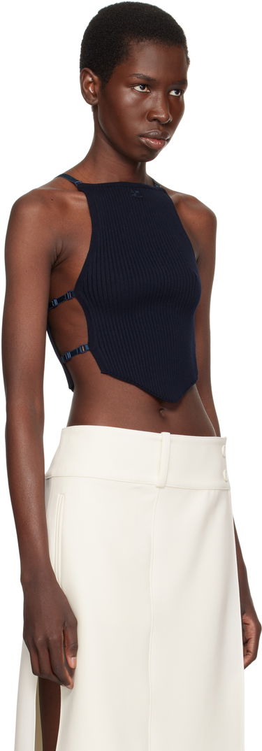 Tielko Courrèges Courrèges Lingerie Detail Pointy Tank Top Biela | 125MTO383FI0001, 4