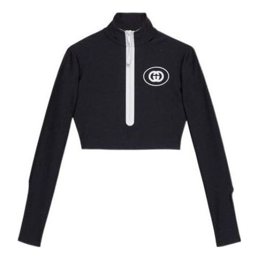 Mikina Gucci Long Sleeve Track Top with Logo Patch Čierna | 688615-XJD6D-1070, 0
