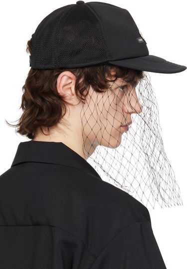 Šiltovka UNDERCOVER UNDERCOVER Beaded Appliqué Baseball Cap with Veil Čierna | UC1E4H04, 2
