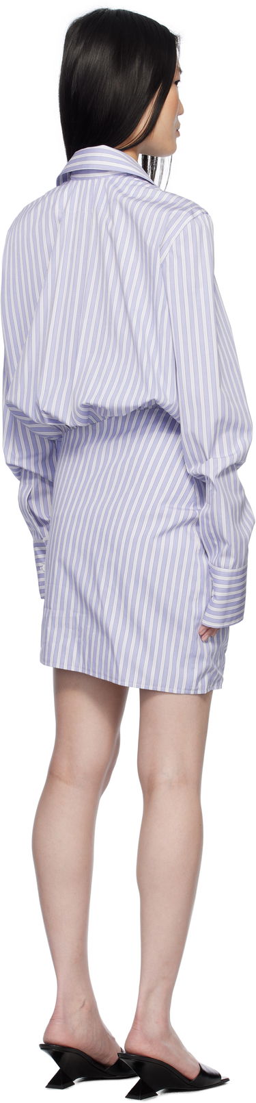 Šaty The Attico Attico Striped Wrap Shirt Mini Dress Fialová | 250WCA00394 CCC051AA, 2