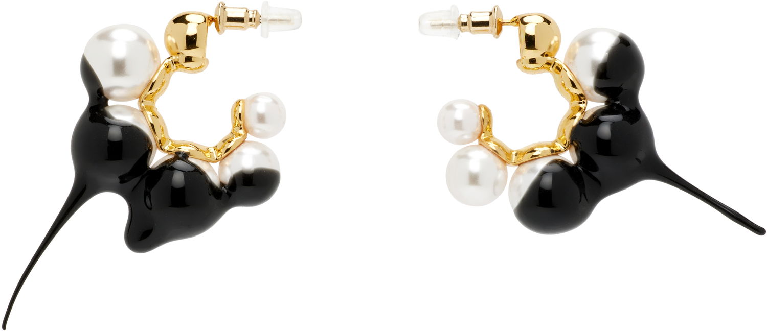Náušnice Ottolinger Ottolinger Dipped Pearl Mini Hoop Earrings Metalická | 125-902825-02, 0