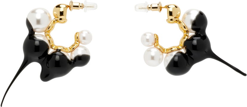 Náušnice Ottolinger Ottolinger Dipped Pearl Mini Hoop Earrings Biela | 125-902825-02