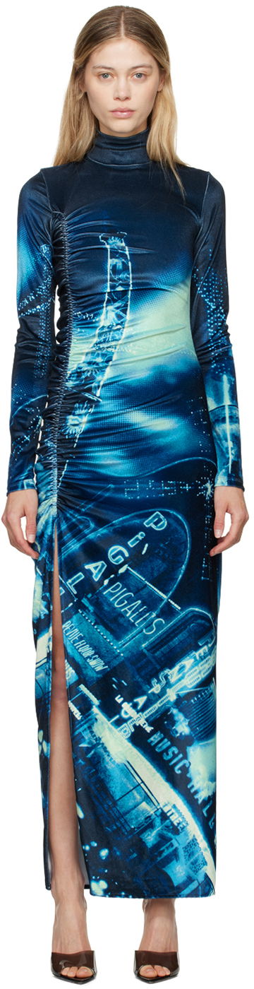 Šaty Jean Paul Gaultier Gaultier Velvet Maxi Dress Modrá | 24/30-F-RO257-J554-59560100, 0