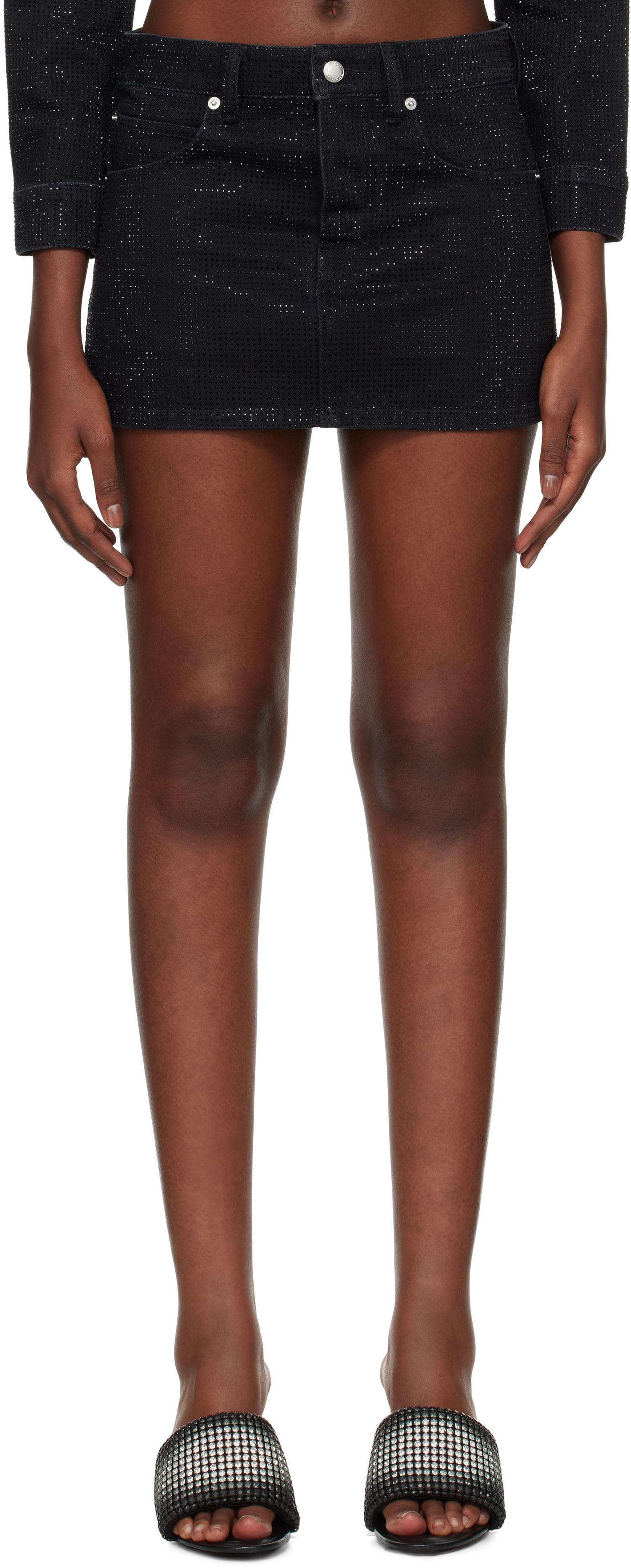 Sukňa Alexander Wang Denim Mini Skirt Čierna | 1WC4245432, 0