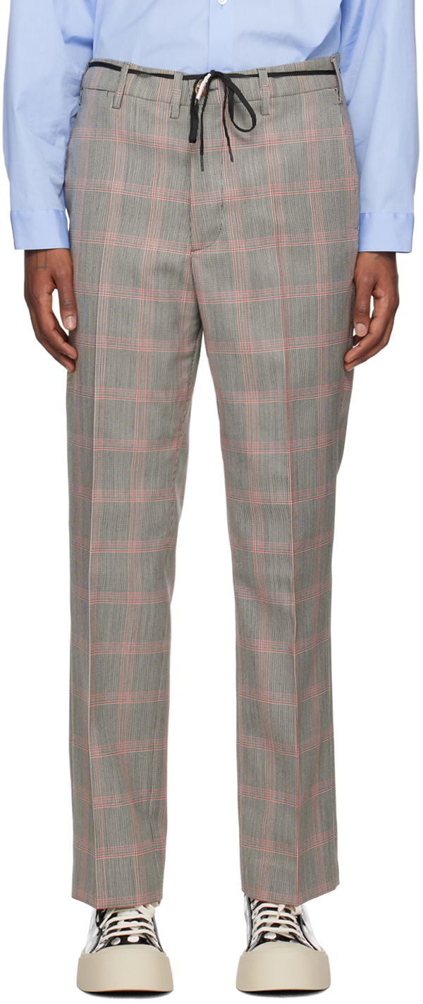 Nohavice Marni Check Trousers Šedá | PUMU0110U3 UTWA11