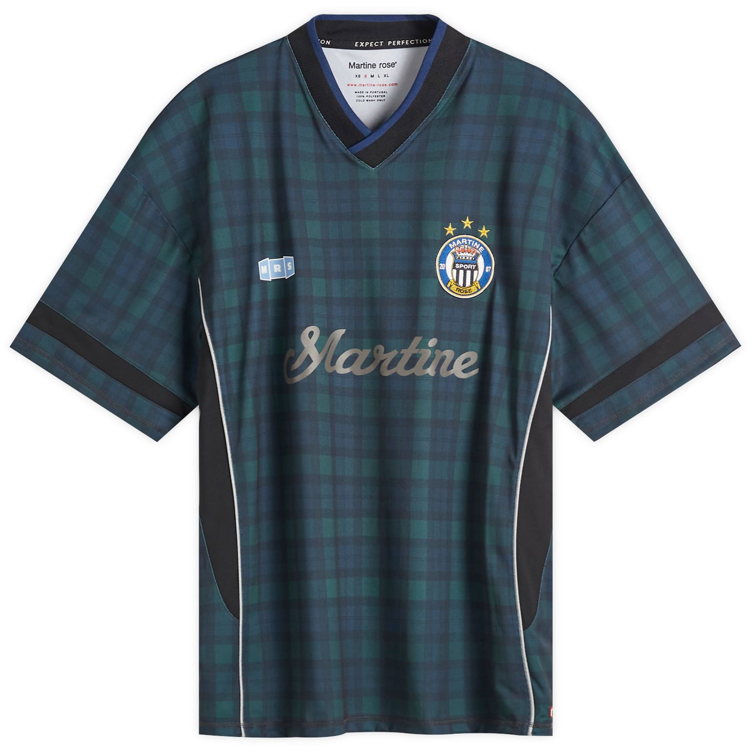 Dres Martine Rose Martine Rose Football Tartan Shirt, Size Large Zelené | 179JT11024-BLK, 1