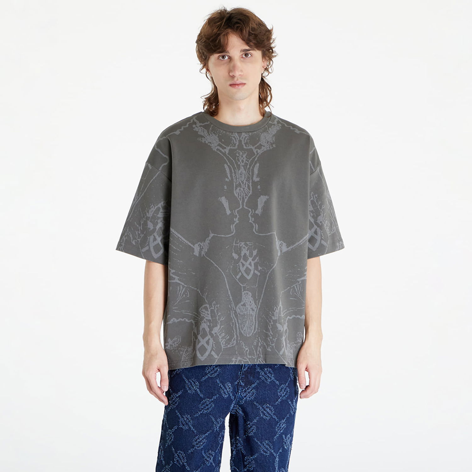 Tričko DAILY PAPER Secret Rhythm Oversized Short Sleeve T-Shirt Šedá | 2411129, 0