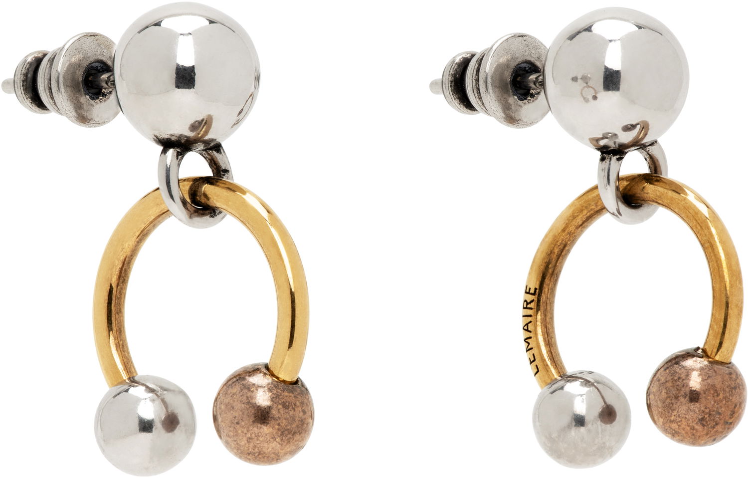 Náušnice LEMAIRE Lemaire Rattle Drop Earrings Metalická | JW0074 LO036, 1