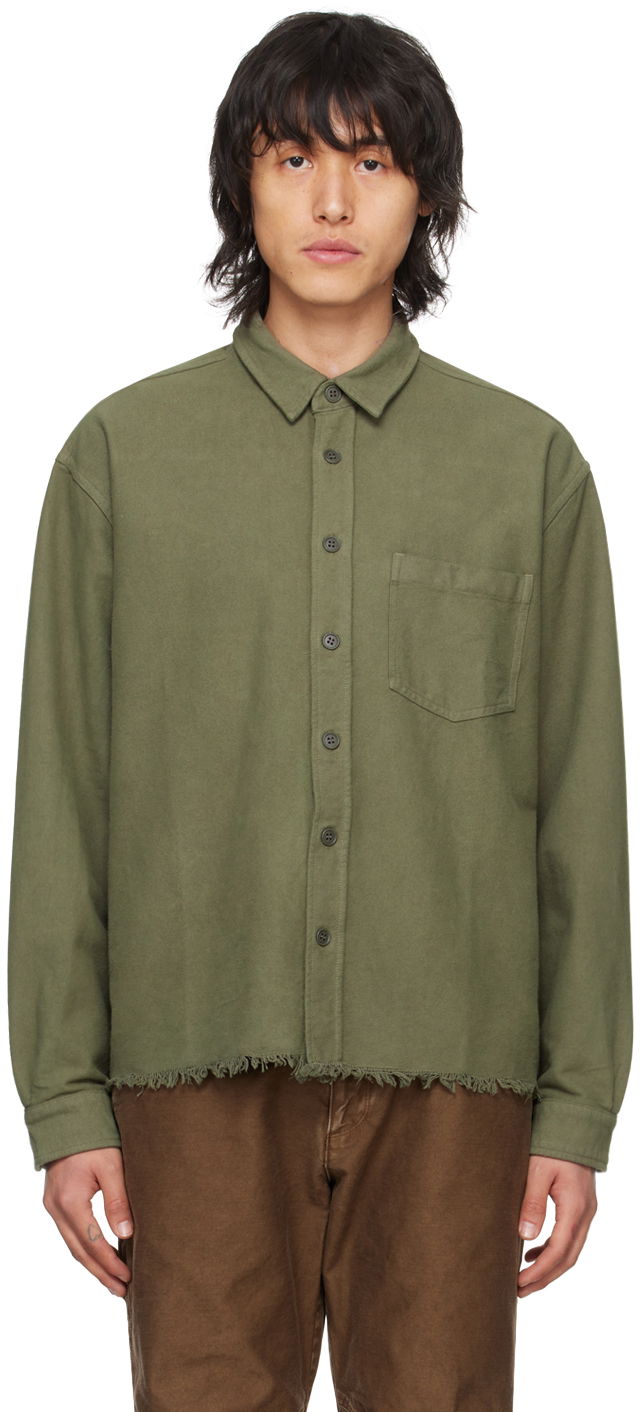 Košeľa John Elliott Solid Hemi Shirt "Khaki" Zelené | E047F9251A, 0
