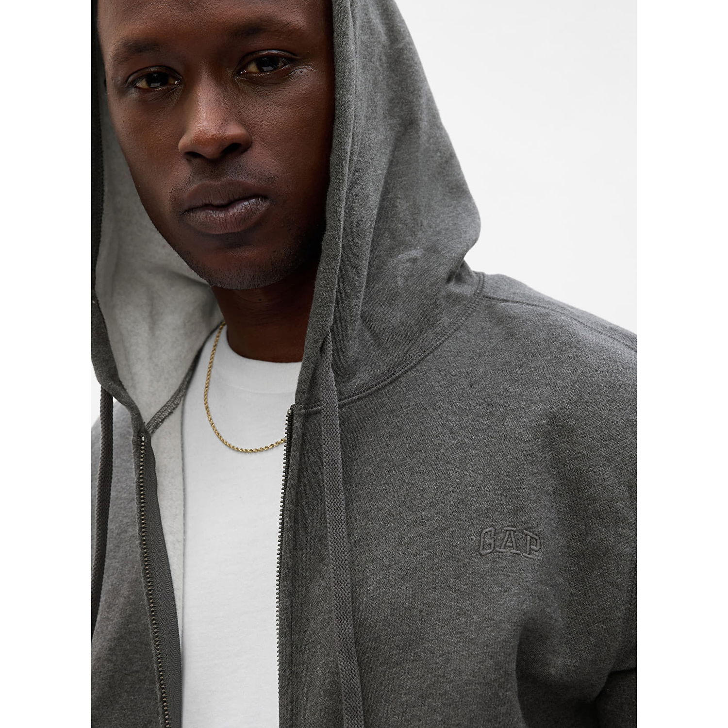 Mikina GAP Fullzip Logo Hoodie B65 Šedá | 754348-00, 1