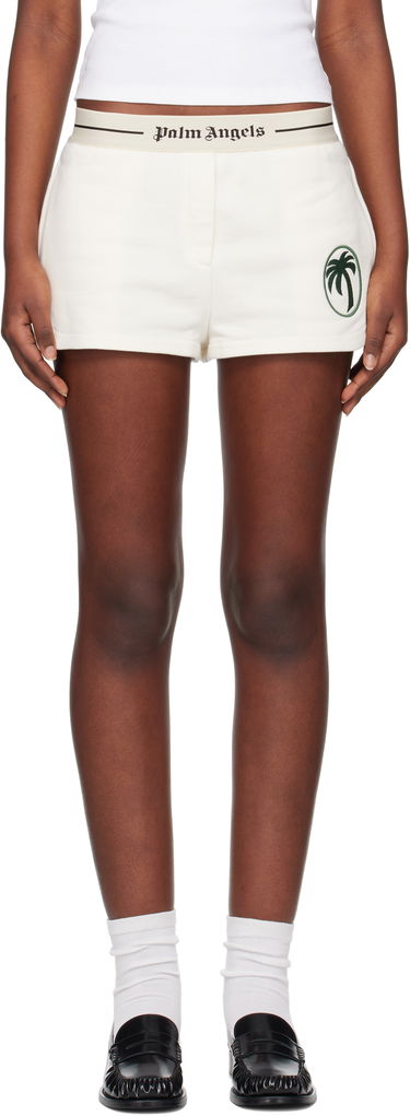 Šortky Palm Angels Palm Angels Oval Palm Sweat Shorts Biela | PWCI014S25FLE0010357, 0