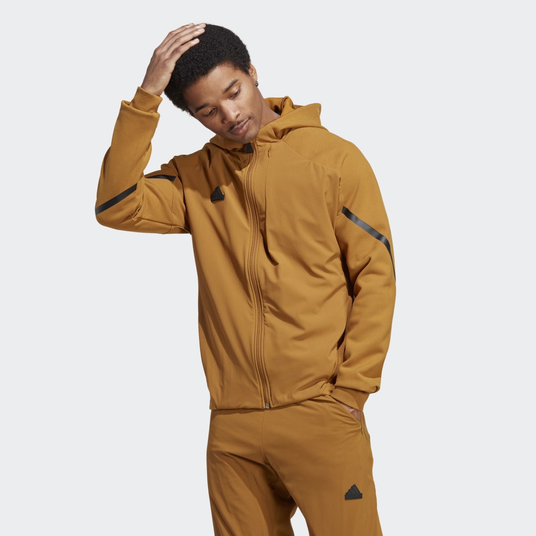 Mikina adidas Performance Designed 4 Gameday Premium Full-Zip Track Top Hnedá | IC8043, 1