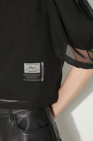Crop Top UNDERCOVER Undercover Pullover Sheer Sleeve Top Čierna | UC1D1803.2, 6