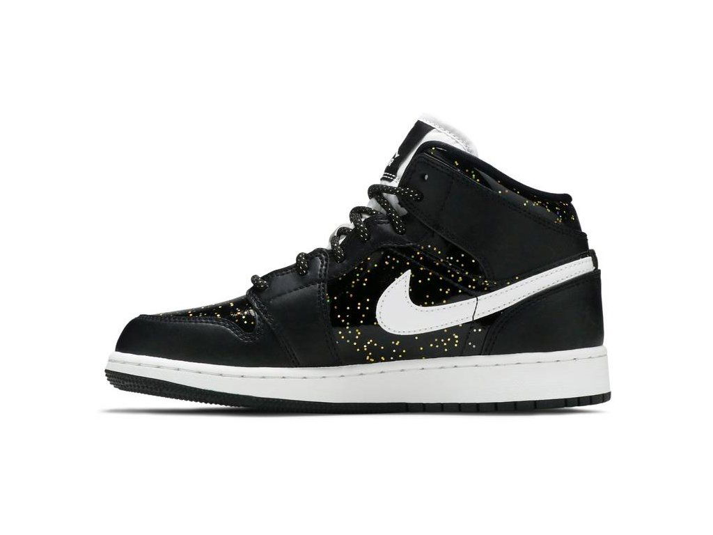 Air Jordan 1 Mid SE "Black Glitter" GS