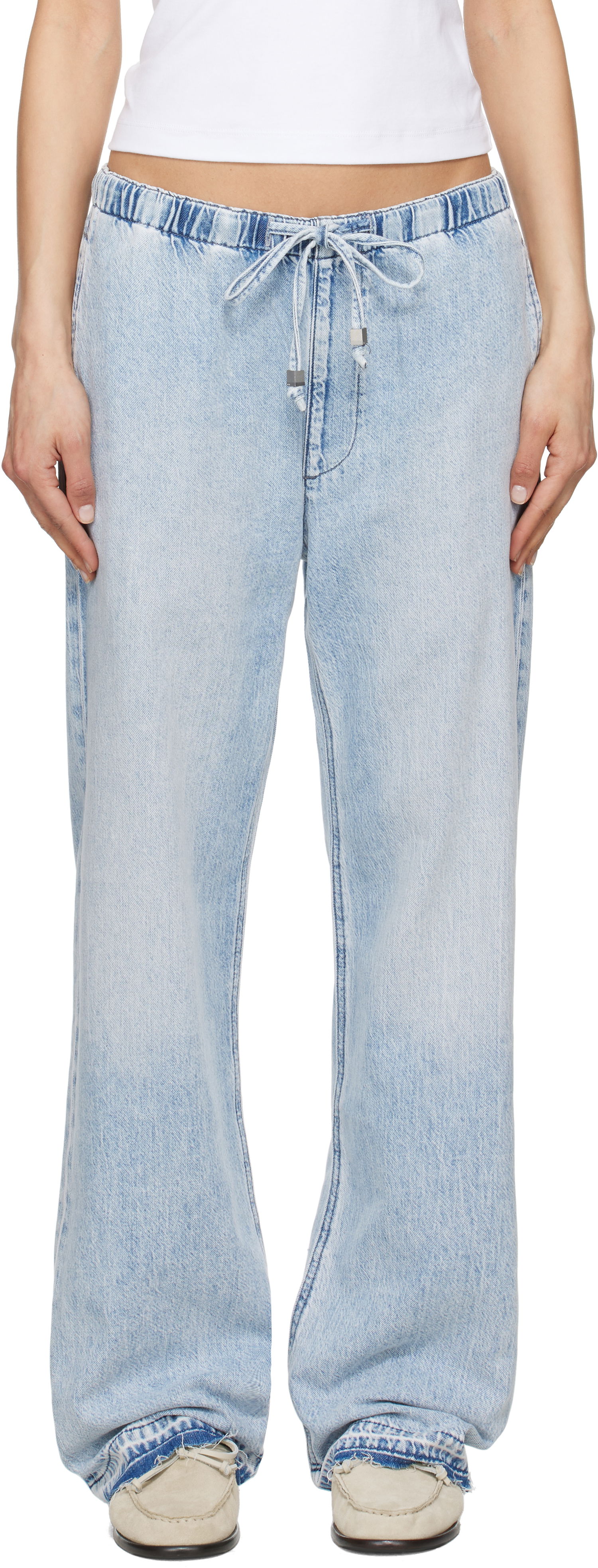 Džínsy rag & bone rag & bone Logan Ultra Featherweight Wide-Leg Jeans Modrá | WDD25S7009UFKI, 0