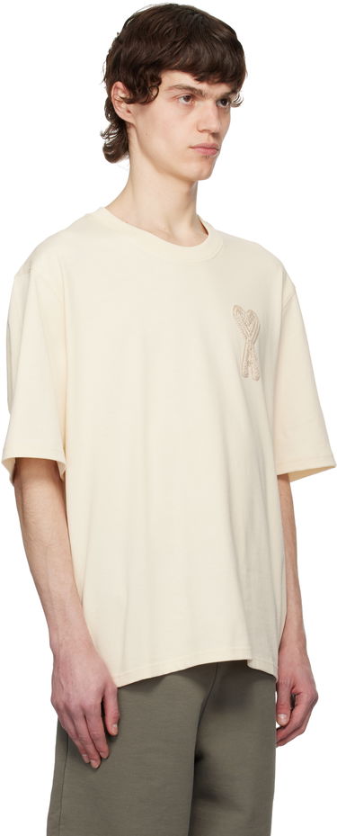 Tričko AMI AMI Paris Ami de Coeur Patch T-Shirt Béžová | HTS055.726, 1