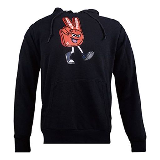 Mikina Converse Converse Finger Letter Print Hoodie Čierna | 10019083-A01