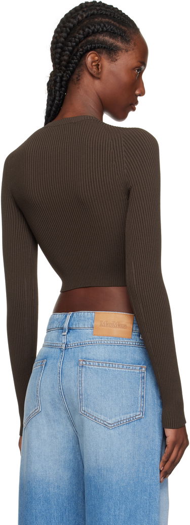 Sveter Max Mara Max Mara Ala Cutout Ribbed Knit Sweater Hnedá | 2511361173600, 2