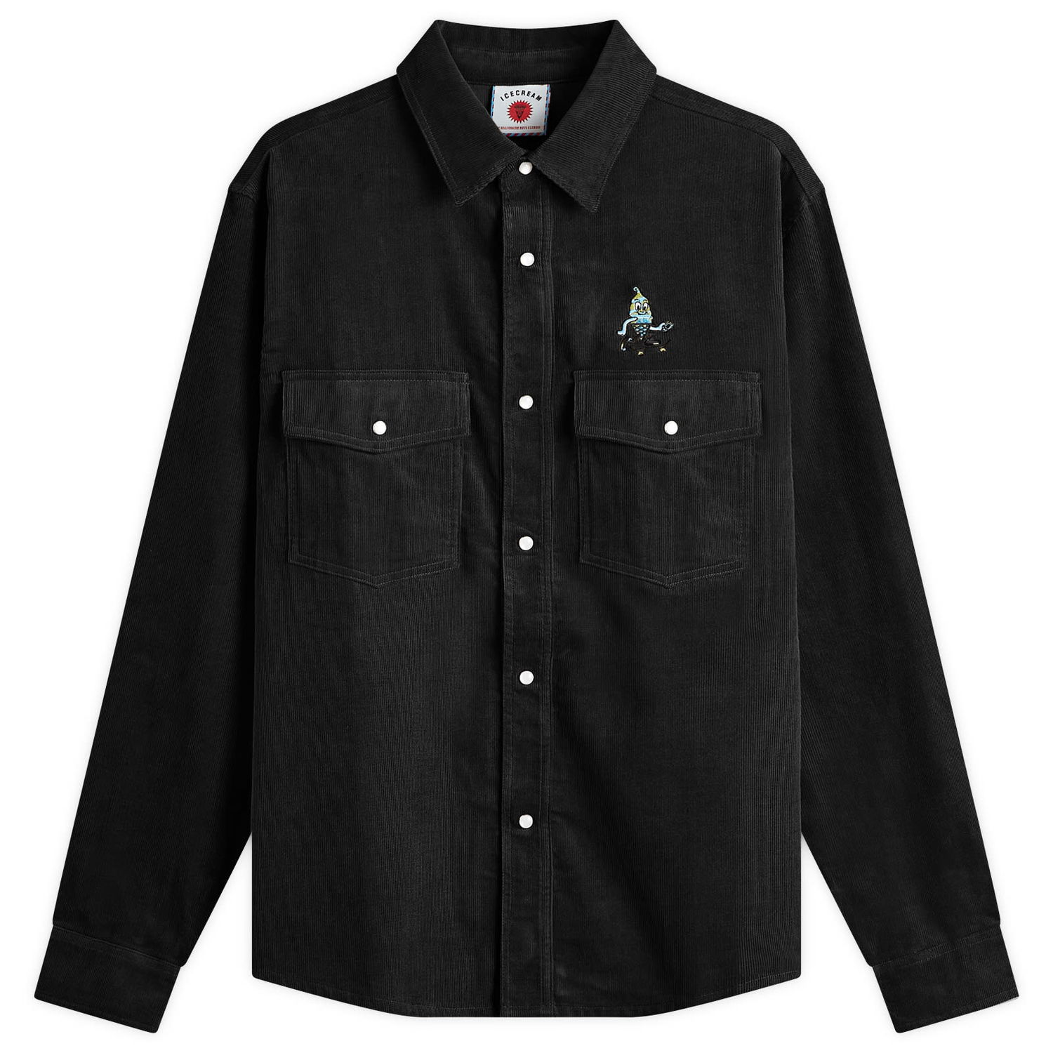 Košeľa BBC IceCream ICECREAM Needle Cord Shirt, Size M Čierna | IC24221-BK, 1