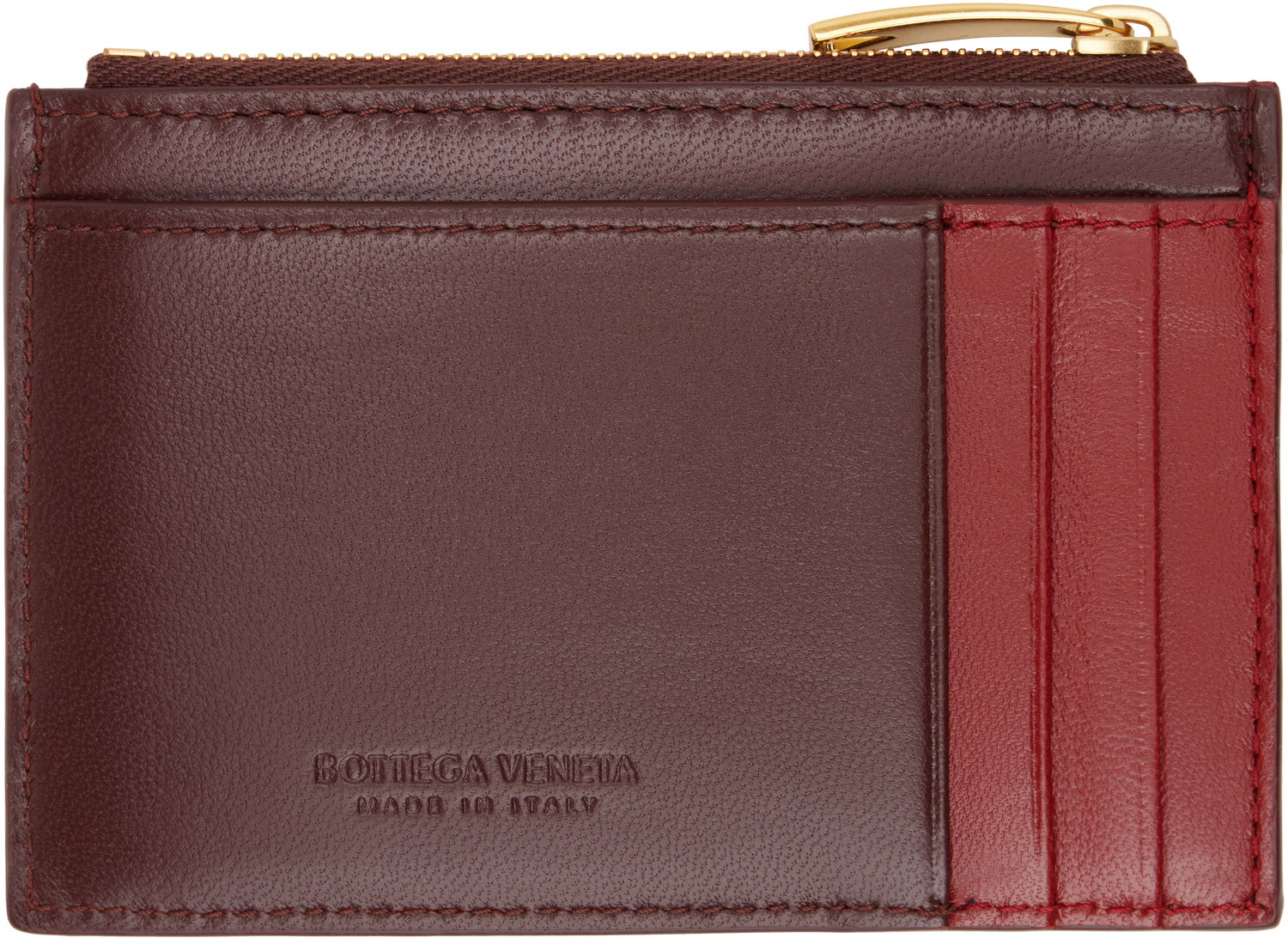 Peňaženka Bottega Veneta Intrecciato Leather Card Holder Vínová | 765460 VCQCB, 1
