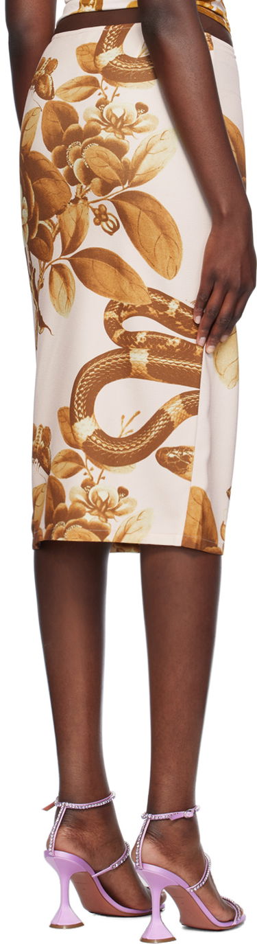 Sukňa Miaou Miaou Moni Floral Print Midi Skirt Béžová | 4005SCREDN, 2
