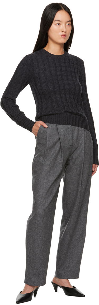 Sveter TOTEME TOTEME Cable Knit Sweater Šedá | 234-WRTWTP172-YA0008, 3