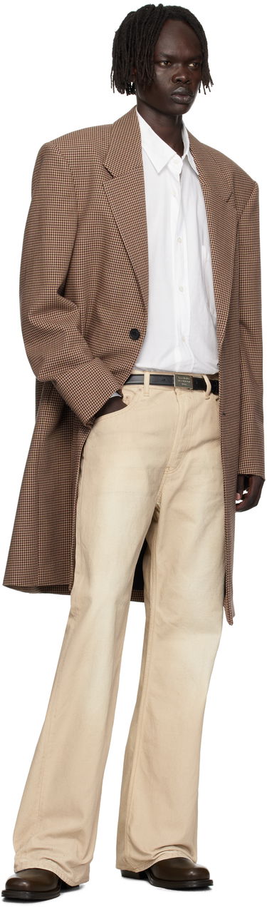 Kabáty Acne Studios Acne Studios Houndstooth Wool Coat Hnedá | B90830-, 3