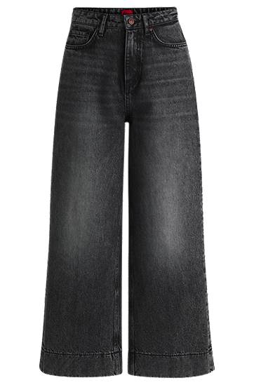 Džínsy BOSS Wide-Leg Rigid Denim Jeans Čierna | 50530309, 0