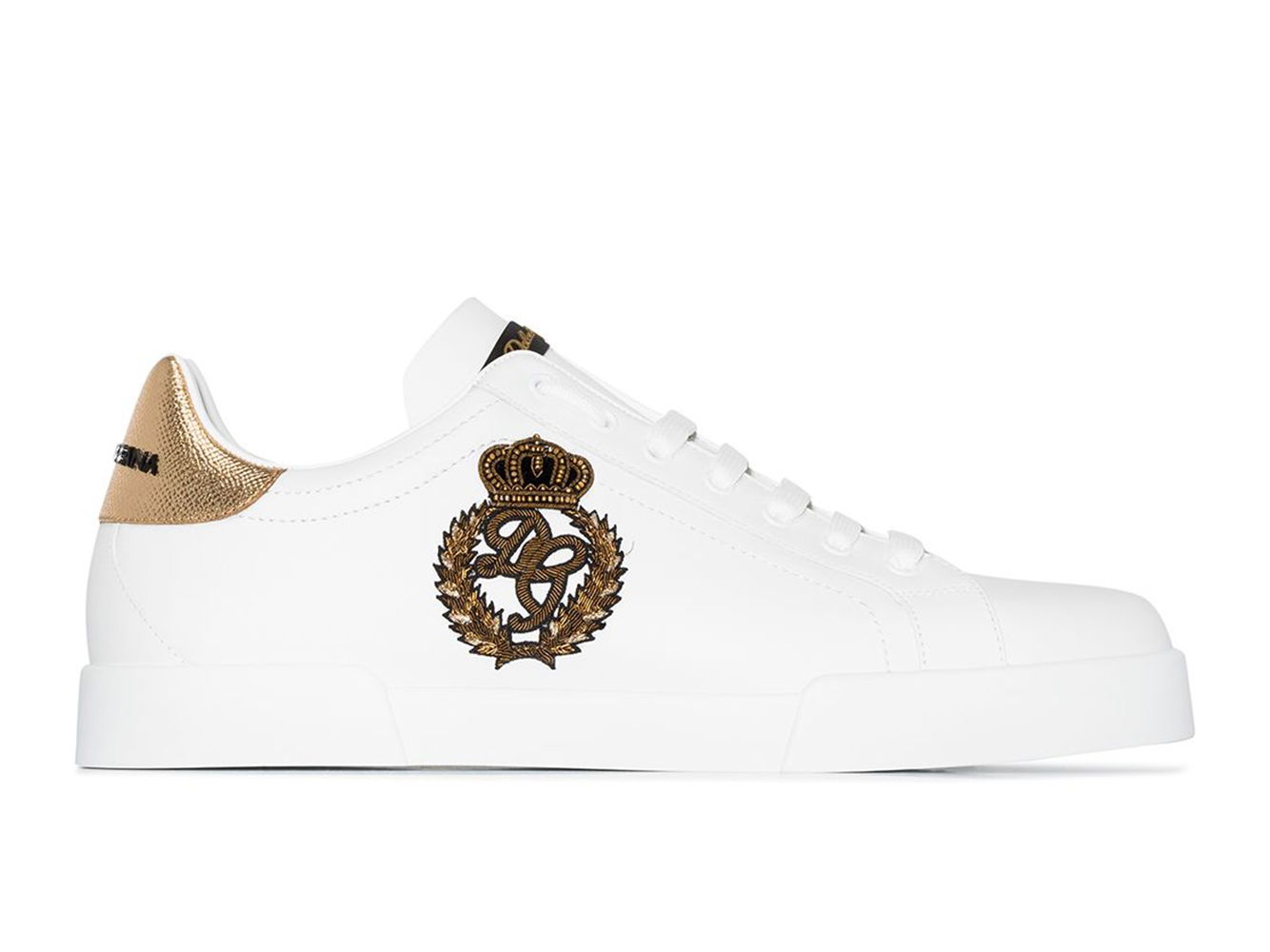 Tenisky a topánky Dolce & Gabbana Portofino Crown Patch White Gold Biela | CS1761AH136, 0