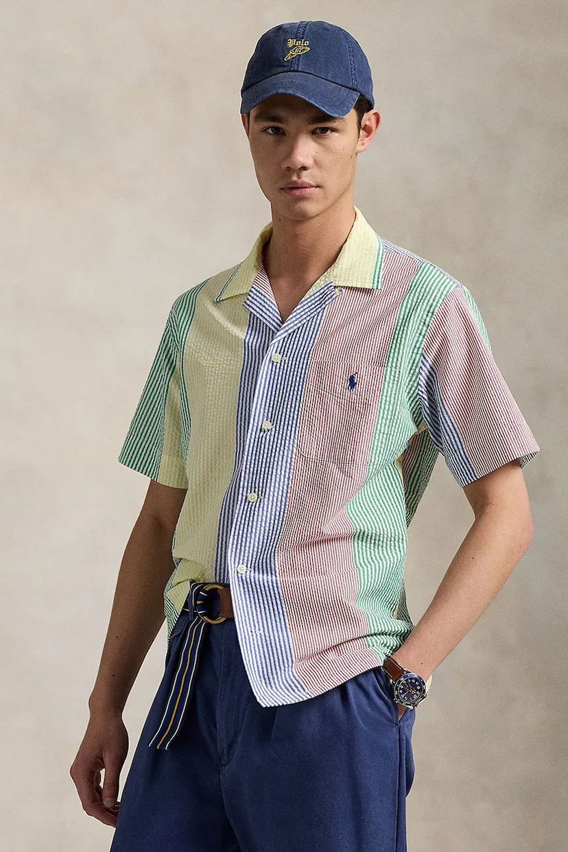 Košeľa Polo by Ralph Lauren Seersucker Patchwork Stripe Camp Collar Sport Shirt Regular Fit Rôznofarebný | 710964421