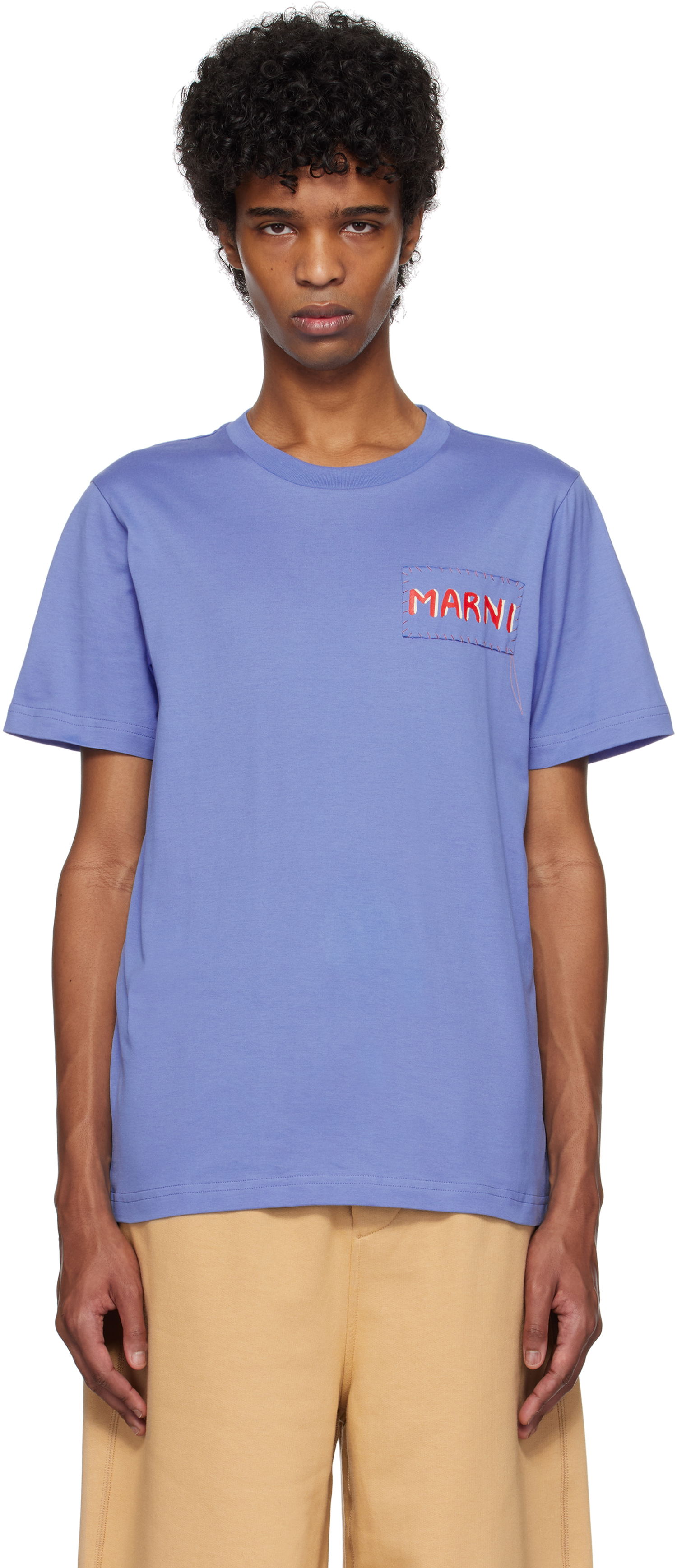 Tričko Marni Marni Logo Patch T-Shirt Fialová | HUMU0198X0 UTC446, 0