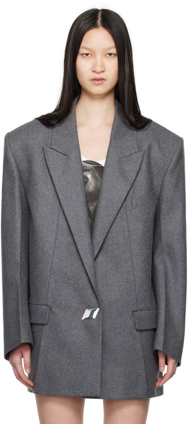 Kabáty The Attico Attico Peaked Lapel Blazer Šedá | 248WCG65 W055, 0