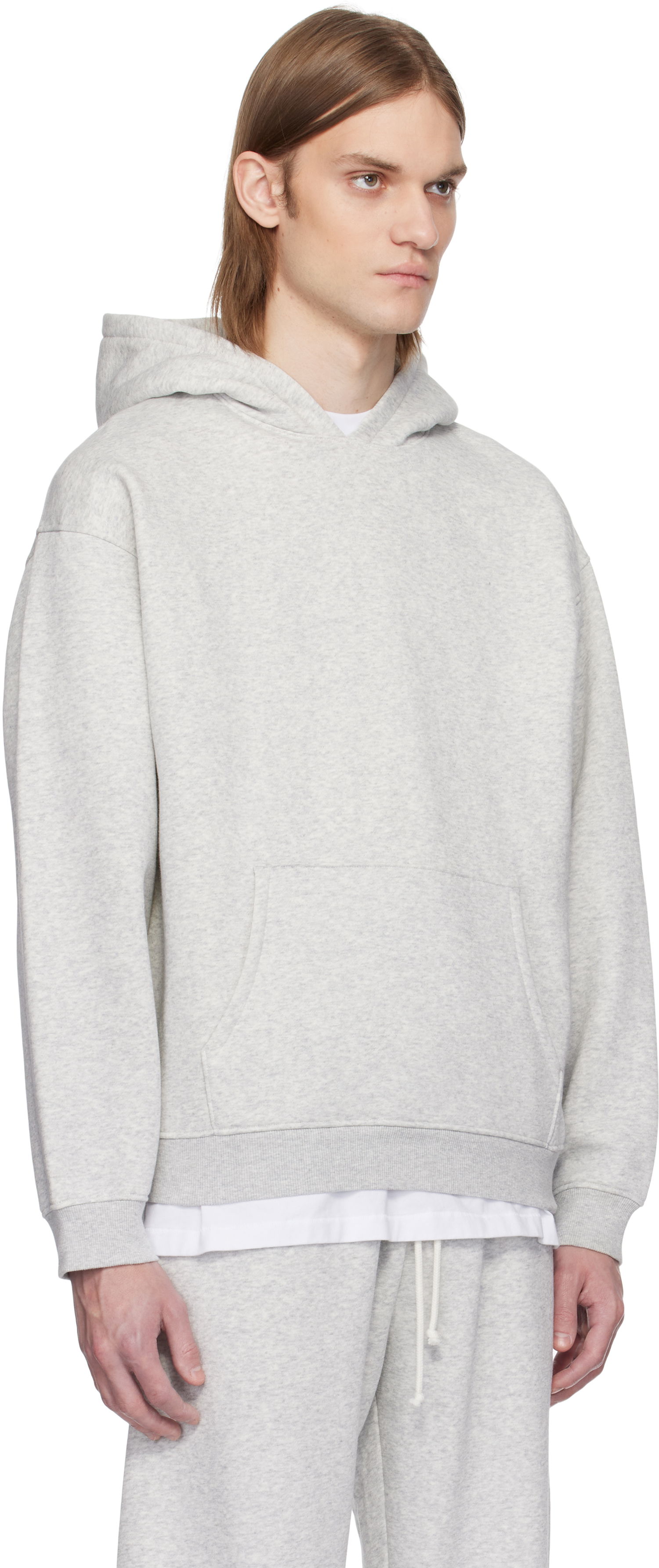 Mikina SKIMS SKIMS Fleece Relaxed Hoodie Šedá | PL-PLO-8461M-LIGHT HEATHER GREY, 1