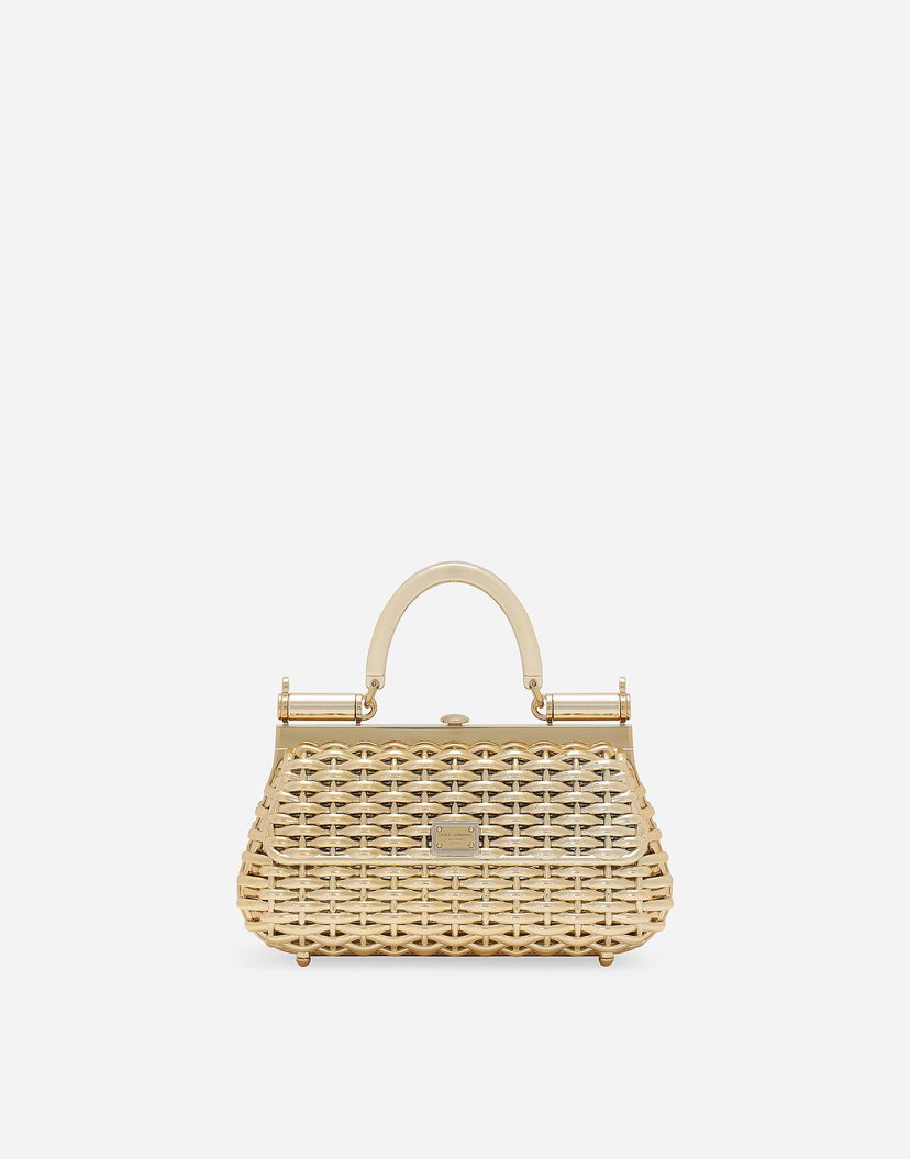 Kabelka Dolce & Gabbana Structured Woven Top-Handle Bag Metalická | BB7618AU76680997