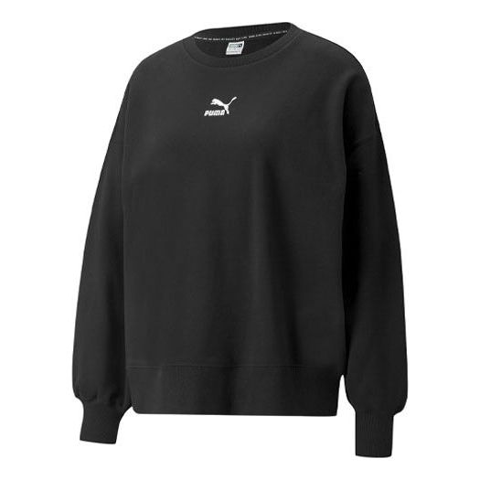 Mikina Puma Classics Logo Embroidery Round-Neck Sweatshirt Čierna | 535327-01, 0