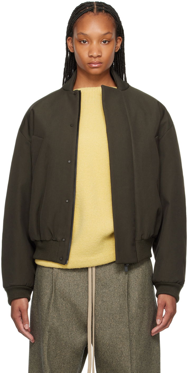 Bomber bunda Fear of God Khaki Stand Collar Bomber Jacket Zelené | FG830-320WCT