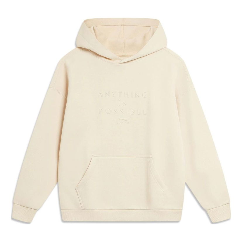 Mikina Li-Ning Anything Is Possible Hoodie Béžová | AWDT757-1