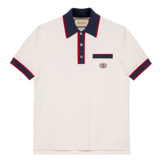 Polo tričko Gucci Gucci Interlocking G Polo Shirt Biela | 653380-XJDF8-9222