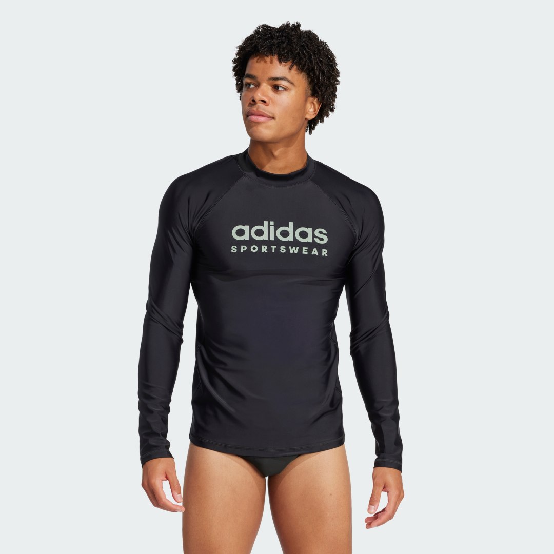 Plavky adidas Performance Long Sleeve Swim Top Čierna | JD2140, 0