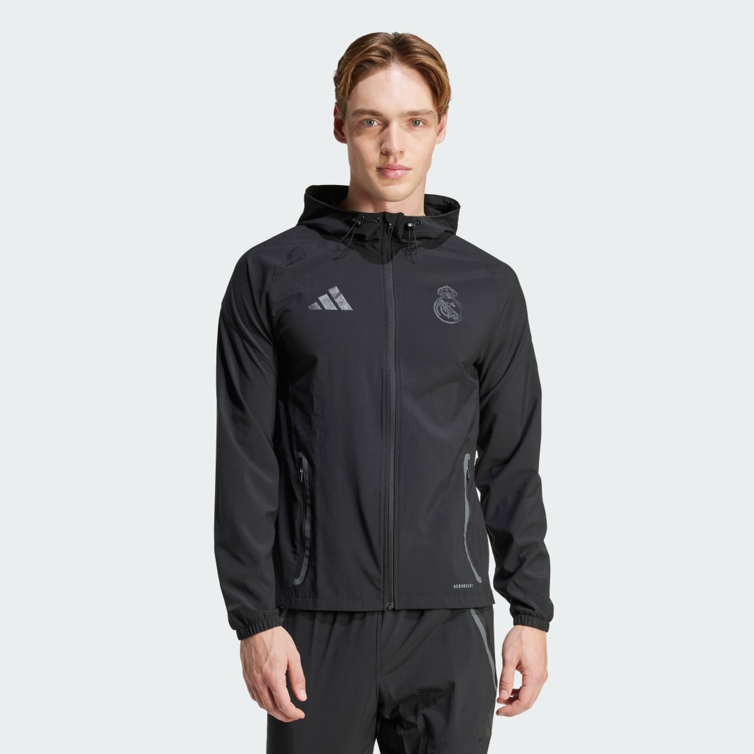 Vetrovka adidas Performance Real Madrid Tiro 25 Travel Jacket Čierna | JW4688, 0