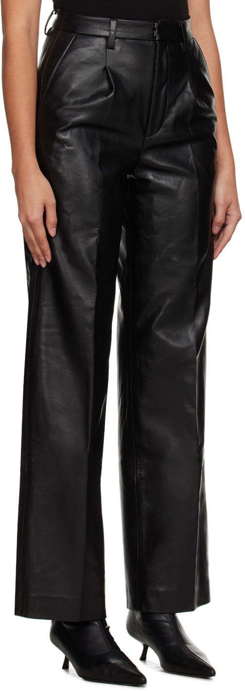 Faux Leather High-Waisted Pants