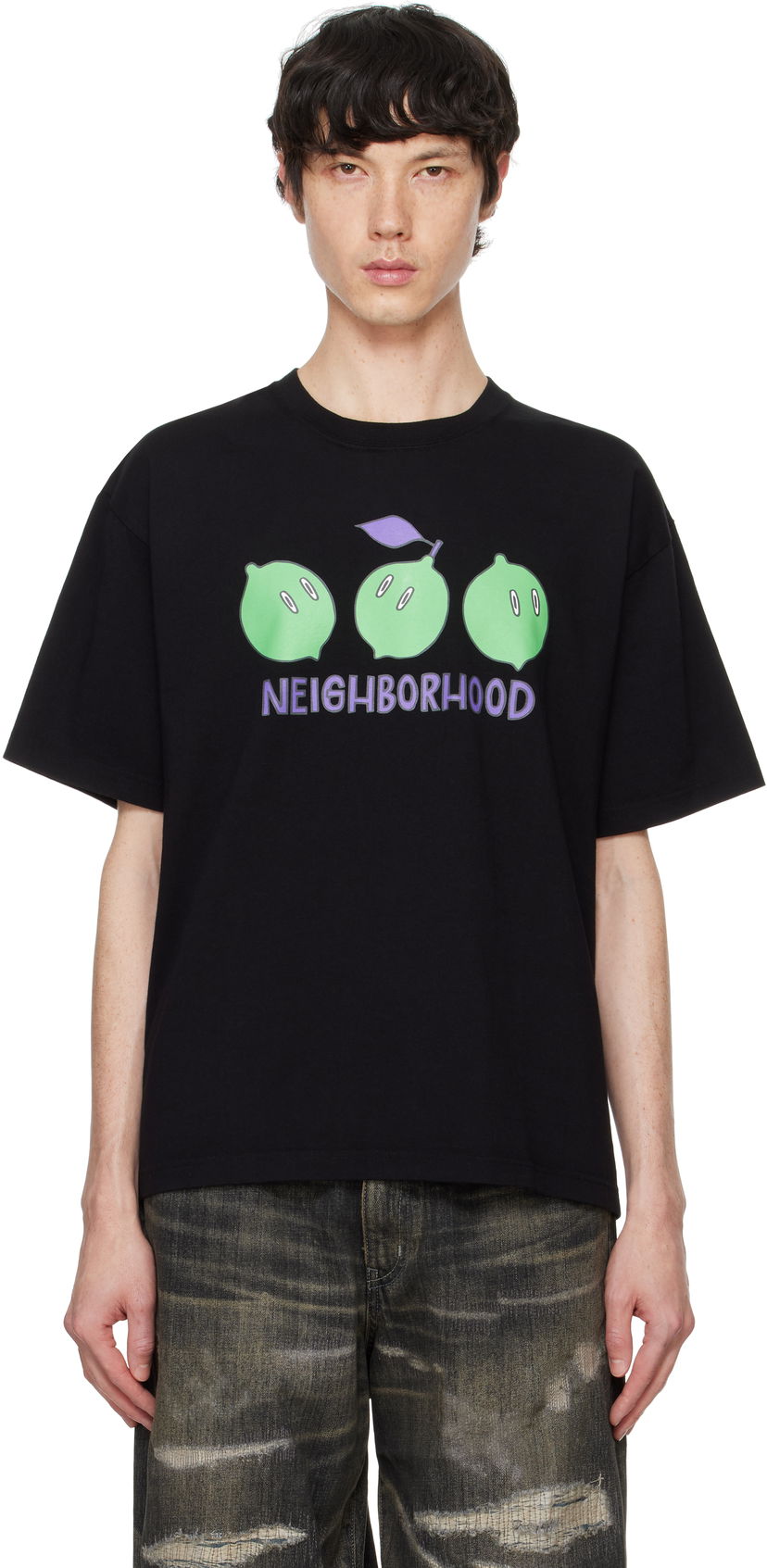 Tričko Neighborhood Graphic Print T-shirt Čierna | 242PCNH-ST20