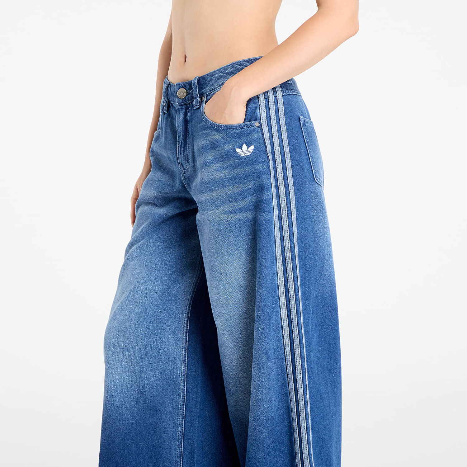 Džínsy adidas Performance Adicolor Denim Adilenium Wide Leg Jeans Modrá | JV7454, 1