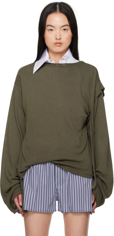 Sveter Ottolinger Ottolinger Deconstructed Linen Longsleeve T-Shirt Zelené | 10510120601, 0