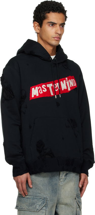 Mikina Mastermind WORLD Distressed Hoodie Čierna | MW25S15-SW008-002, 1